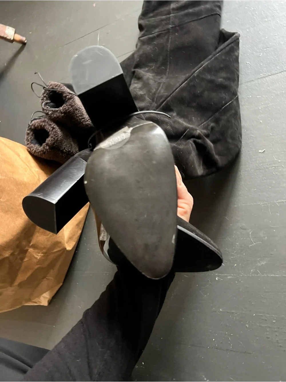 NWT Zara Black Over-the-Knee Block Heel Boots - Women, size 37